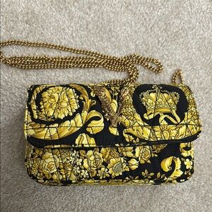 Versace Virtus Barocco Silk Mini Chain Bag
